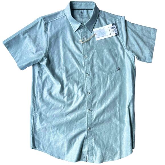 Free Fly Shirt Men's Small Sullivans Blue Short Sleeve Button Up Outdoor - Picture 4 of 4